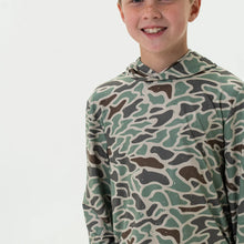 Load image into Gallery viewer, YOUTH BURLEBO PERFORMANCE HOODIE - RETRO DUCK CAMO
