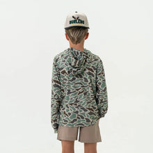 Load image into Gallery viewer, YOUTH BURLEBO PERFORMANCE HOODIE - RETRO DUCK CAMO
