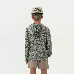 YOUTH BURLEBO PERFORMANCE HOODIE - RETRO DUCK CAMO