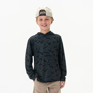 BURLEBO YOUTH PERFORMANCE HOODIE - BLACK CAMO