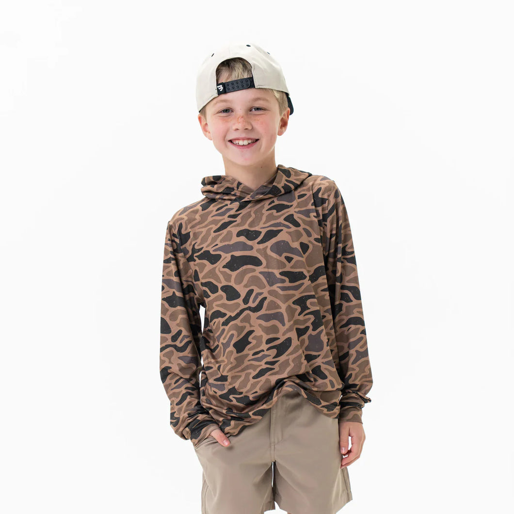YOUTH BURLEBO PERFORMANCE HOODIE - GAUGE CAMO