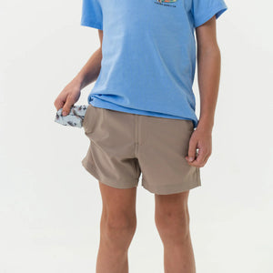 BURLEBO YOUTH EVERYDAY SHORT - COBBLESTONE KHAKI