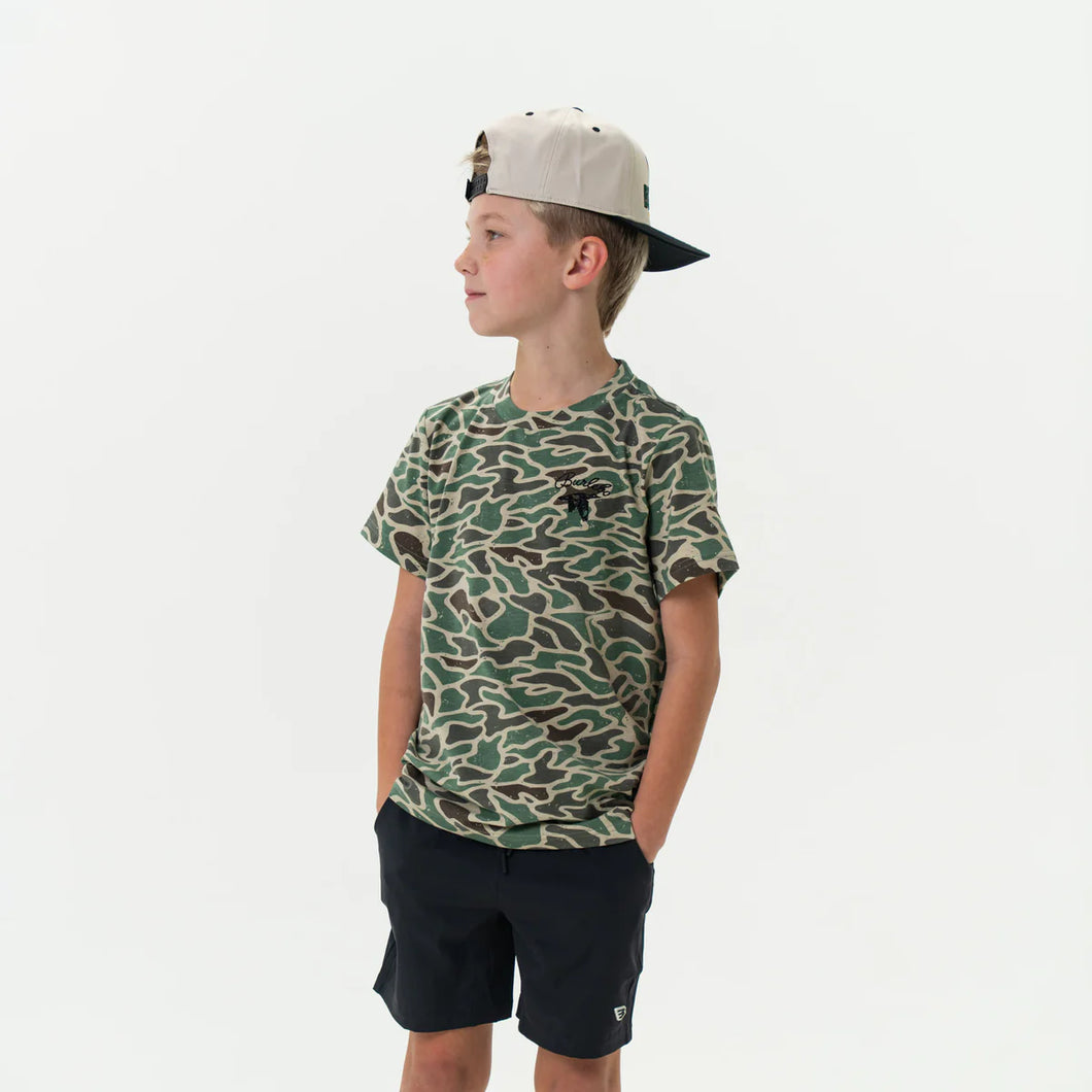 BURLEBO YOUTH SHORT SLEEVE TEE - RETRO DUCK CAMO