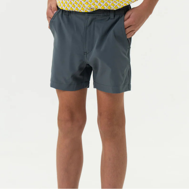 BURLEBO YOUTH EVERYDAY SHORT - RIVER ROCK GREY