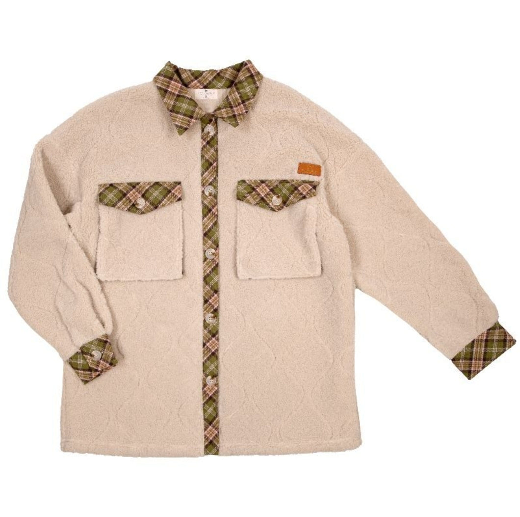 YOUTH QUILTED SHACKET - CREAM