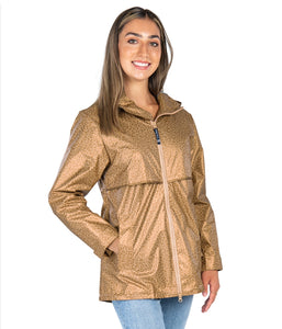 NEW ENGLAND RAIN JACKET - GOLD LEOPARD