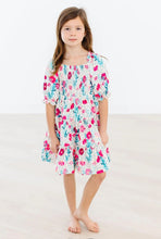 Load image into Gallery viewer, DOTS &amp; DAISIES SMOCKED RUFFLE DRESS
