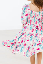 Load image into Gallery viewer, DOTS &amp; DAISIES SMOCKED RUFFLE DRESS
