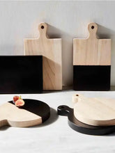 Load image into Gallery viewer, BLACK AND TAN CHARCUTERIE BOARD SET
