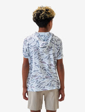 Load image into Gallery viewer, BURLEBO YOUTH SS PERFORMANCE HOODIE - WHITE CAMO
