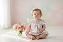 Load image into Gallery viewer, ENGLAND ROSE PINK FLORAL PRINT SMOCKED BUBBLE
