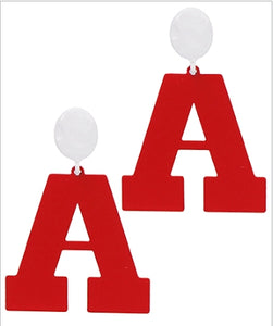 GAMEDAY RED & WHITE EARRINGS - A