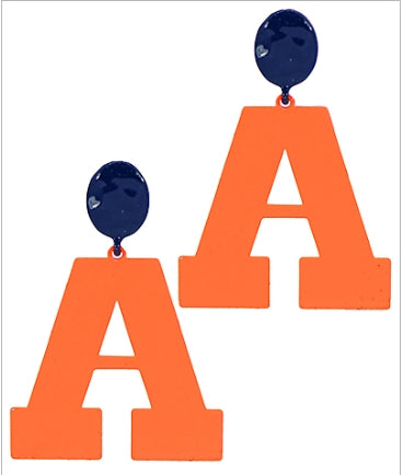 GAMEDAY NAVY & ORANGE EARRINGS - A