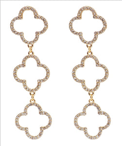TRIPLE CLOVER DROP EARRINGS