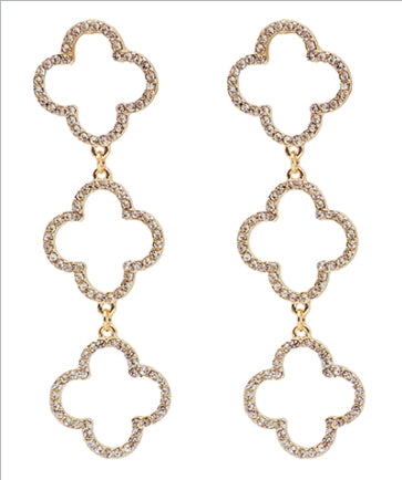 TRIPLE CLOVER DROP EARRINGS