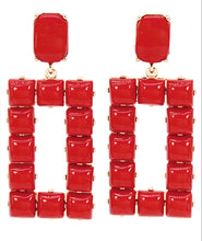 Load image into Gallery viewer, RECTANGLE ACRYLIC BEAD EARRINGS
