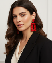 Load image into Gallery viewer, RECTANGLE ACRYLIC BEAD EARRINGS

