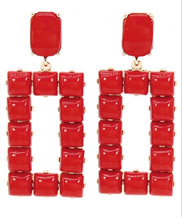 RECTANGLE ACRYLIC BEAD EARRINGS