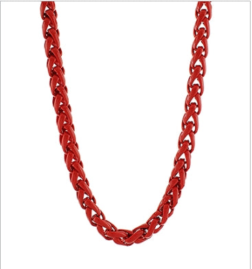 RED ALUMINUM CHAIN NECKLACE