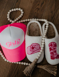 BOOT & COWGIRL HAT SLIPPERS