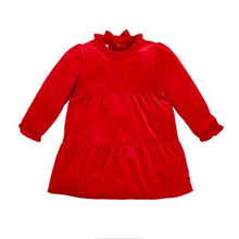 Load image into Gallery viewer, RED VELVET BOW DRESS
