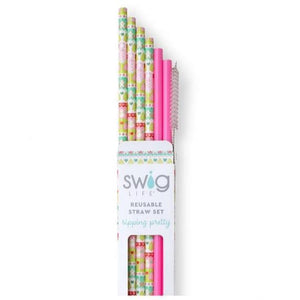 SWIG REUSABLE STRAW SET-COOKIE JAR+PINK