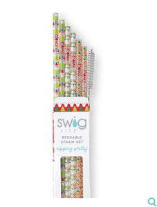 SWIG REUSABLE STRAW SET-CHRISTMAS CREW