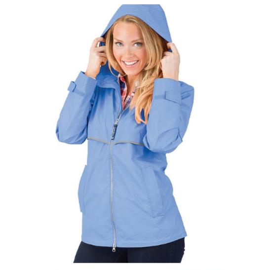 CHARLES RIVER NEW ENGLANDER RAIN JACKET - PERIWINKLE