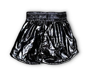 METALLIC KID SHORTS - BLACK