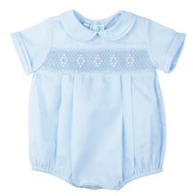 Load image into Gallery viewer, SMOCKED EMBROIDERED DIAMOND CREEPER - BLUE
