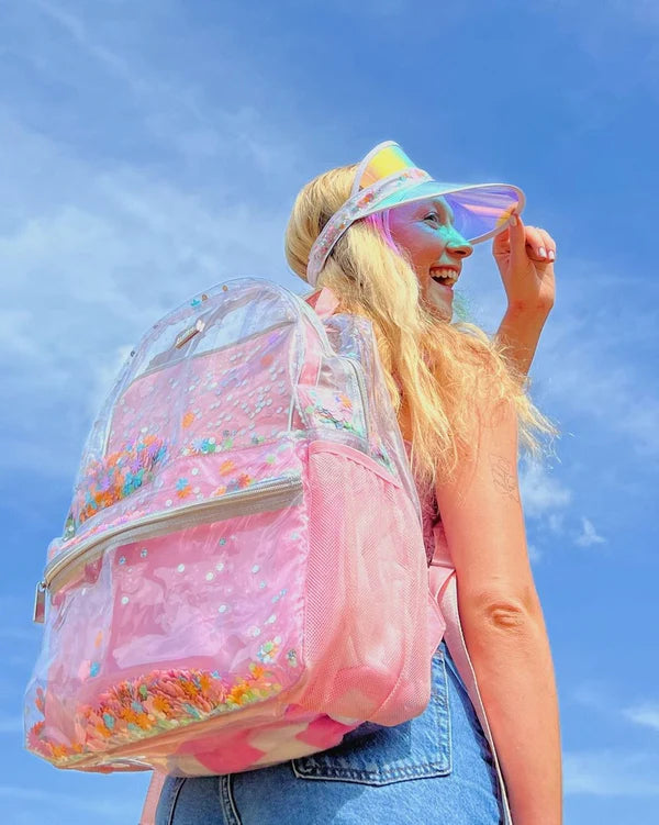 FLOWER SHOP CONFETTI CLEAR BACKPACK