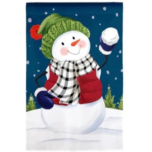 SNOW FUN APPLIQUE FLAG- HOUSE FLAG