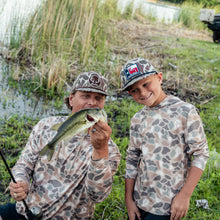 Load image into Gallery viewer, BURLEBO YOUTH PERFORMANCE HOODIE - PINTAIL CAMO
