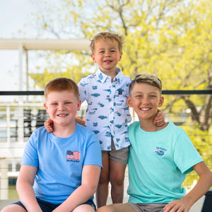 BURLEBO YOUTH LAKE WEEKEND TEE - ISLAND REEF