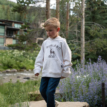 Load image into Gallery viewer, BURLEBO YOUTH FLEECE HOODIE - WHITETAIL DEER-HEATHER OATMEAL
