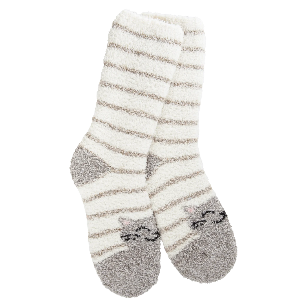 CAT STRIPE COZY CREW- WORLD'S SOFTEST SOCKS