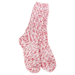 WORLD SOFTEST RAGG CREW SOCKS - PEPPERMINT