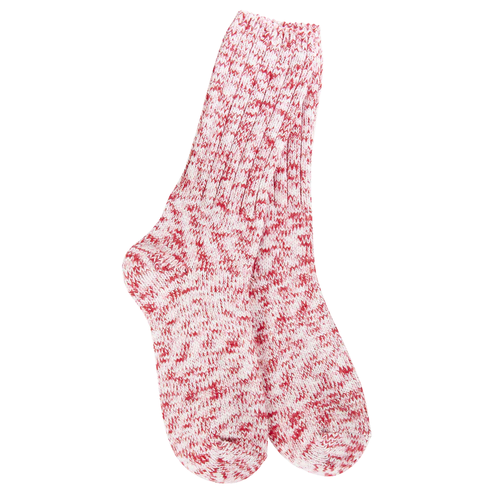 WORLD SOFTEST RAGG CREW SOCKS - PEPPERMINT