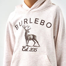 Load image into Gallery viewer, BURLEBO YOUTH FLEECE HOODIE - WHITETAIL DEER-HEATHER OATMEAL
