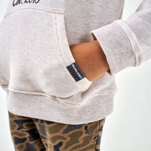 Load image into Gallery viewer, BURLEBO YOUTH FLEECE HOODIE - WHITETAIL DEER-HEATHER OATMEAL
