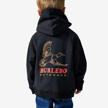 Load image into Gallery viewer, BURLEBO YOUTH FLEECE HOODIE - DUCK WILD BLACK
