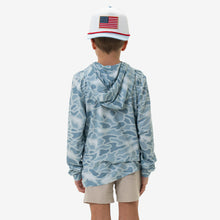 Load image into Gallery viewer, BURLEBO YOUTH PERFORMANCE HOODIE - SEASIDE CAMO
