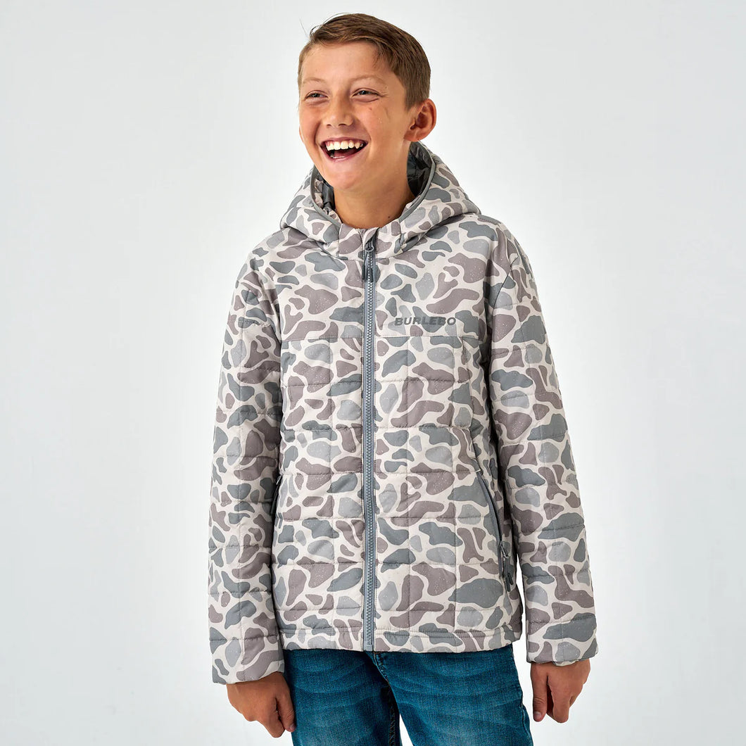 BURLEBO YOUTH PUFFER JACKET - CLASSIC DEER CAMO