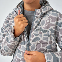 Load image into Gallery viewer, BURLEBO YOUTH PUFFER JACKET - CLASSIC DEER CAMO
