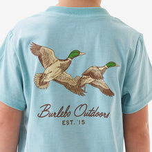 Load image into Gallery viewer, BURLEBO YOUTH FLYING MALLARDS TEE - HEATHER SKY BLUE
