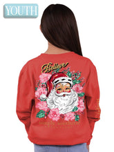 Load image into Gallery viewer, FLORAL SANTA YOUTH TEE
