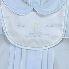 Load image into Gallery viewer, SAILBOAT ROMPER BIB &amp; HAT SET
