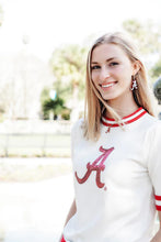 Load image into Gallery viewer, ALABAMA LOGO DROP HOOP EARRING
