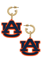 Load image into Gallery viewer, AUBURN LOGO DROP HOOP EARRING
