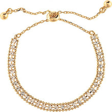 Load image into Gallery viewer, GOLD CRYSTAL ROW SLIDE CLASP BRACELET
